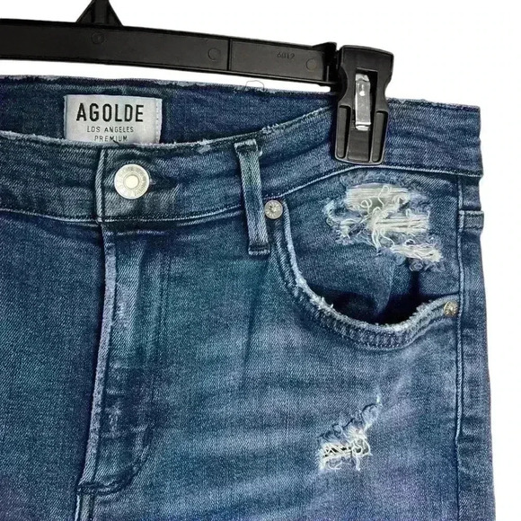 AGOLDE Sophie Hi Rise Distressed Skinny Crop Jeans - Picture 5 of 10